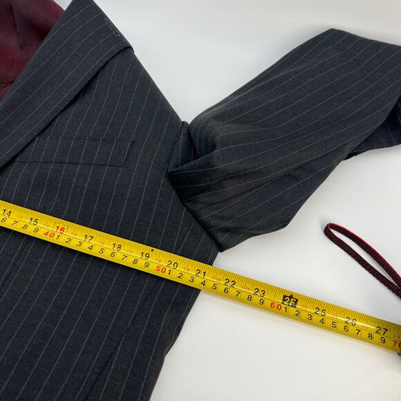 Vintage Wool Cashmere Italian Pinstripe Blazer Vitale Berberis Canonico Revenge - Picture 10 of 10